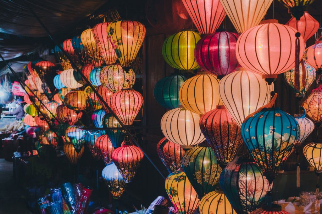 Lantern Street by Thu Bon River